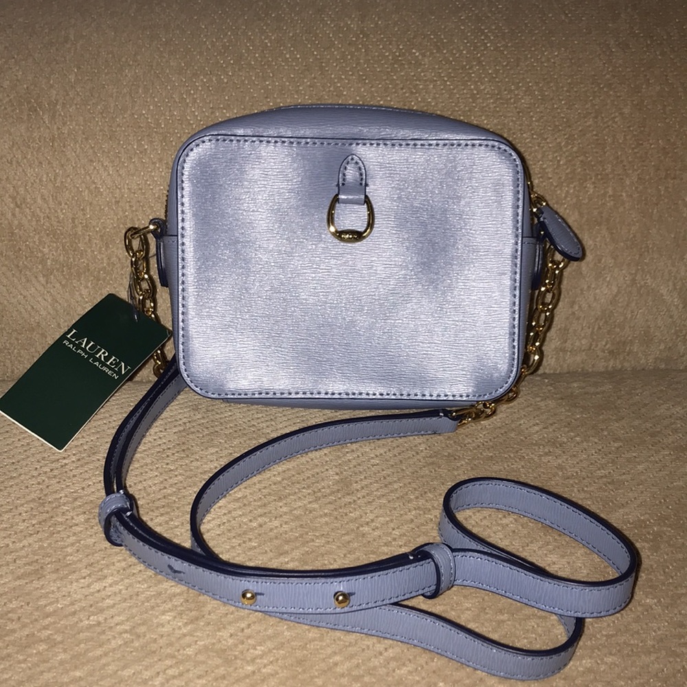 Vintage Ralph Lauren BLUE Small Pocketbook Never Used Tags Still On Dust Bag - Picture 2 of 11